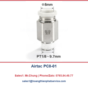 Đầu nối ống khí nén Airtac PC8-01 8mm