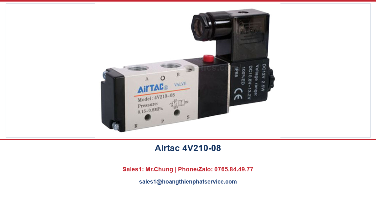 Van khí nén Airtac 4V210-08 24VDC