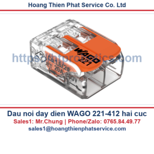 Đầu nối dây điện WAGO 221-412 hai cực